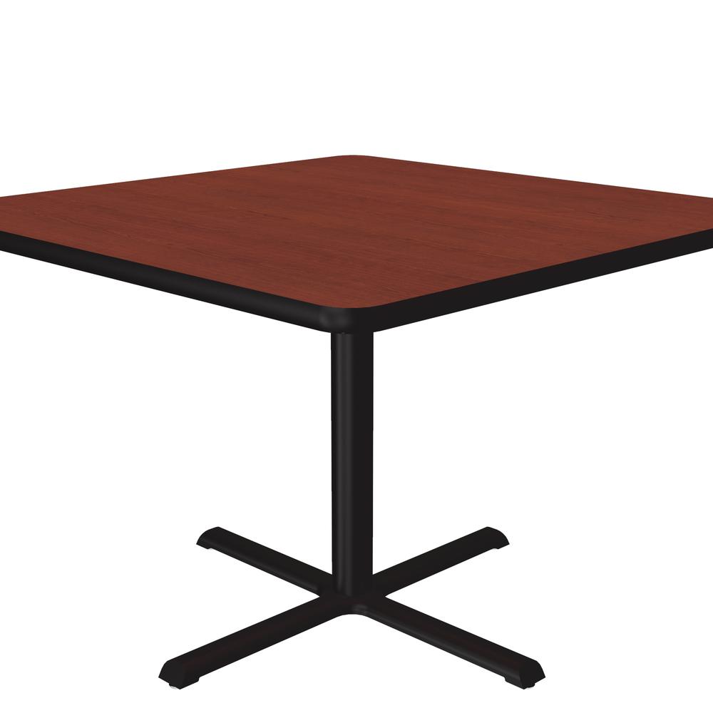 Table Height Deluxe High-Pressure Café and Breakroom Table 42x42", SQUARE CHERRY, BLACK. Picture 2