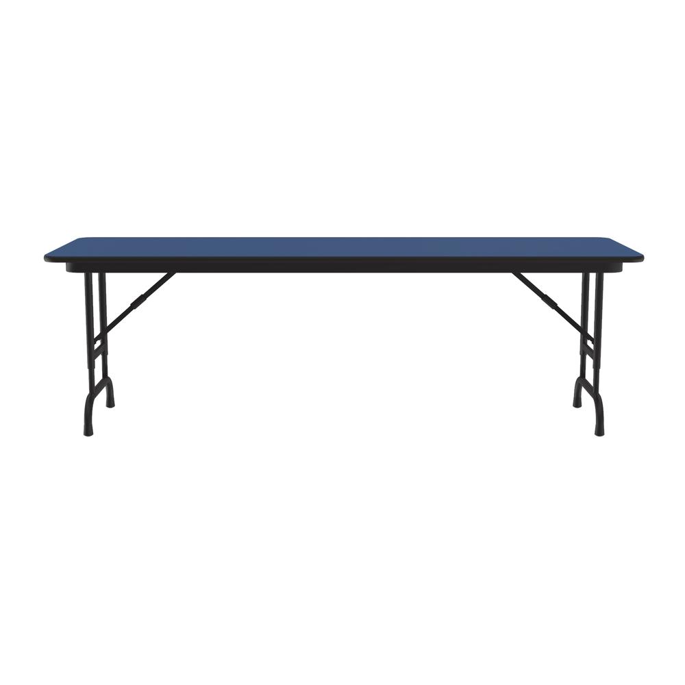 Adjustable Height High Pressure Top Folding Table 24x60" RECTANGULAR BLUE, BLACK. Picture 4