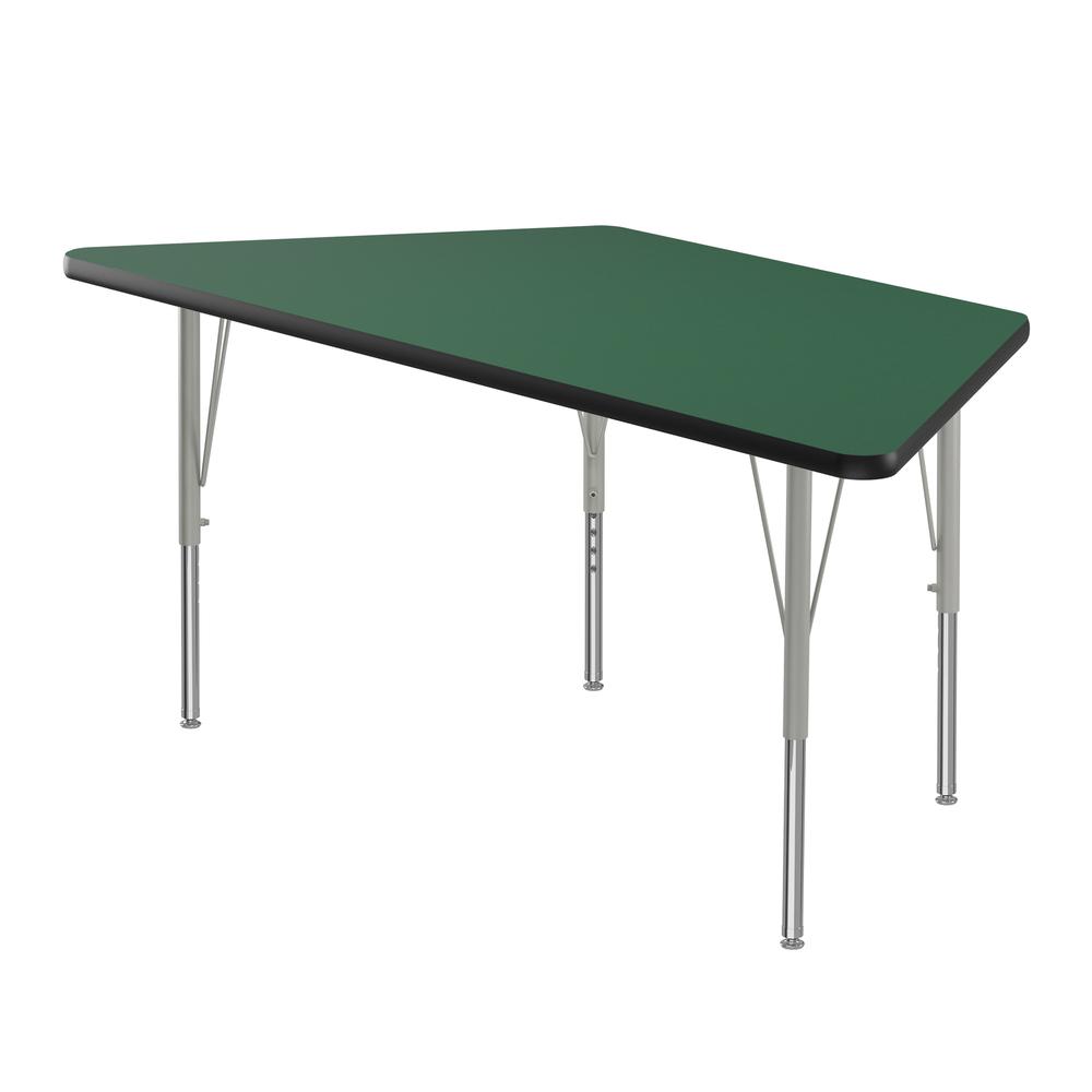 Deluxe High-Pressure Top Activity Tables, 30x60" TRAPEZOID, GREEN SILVER MIST. Picture 2