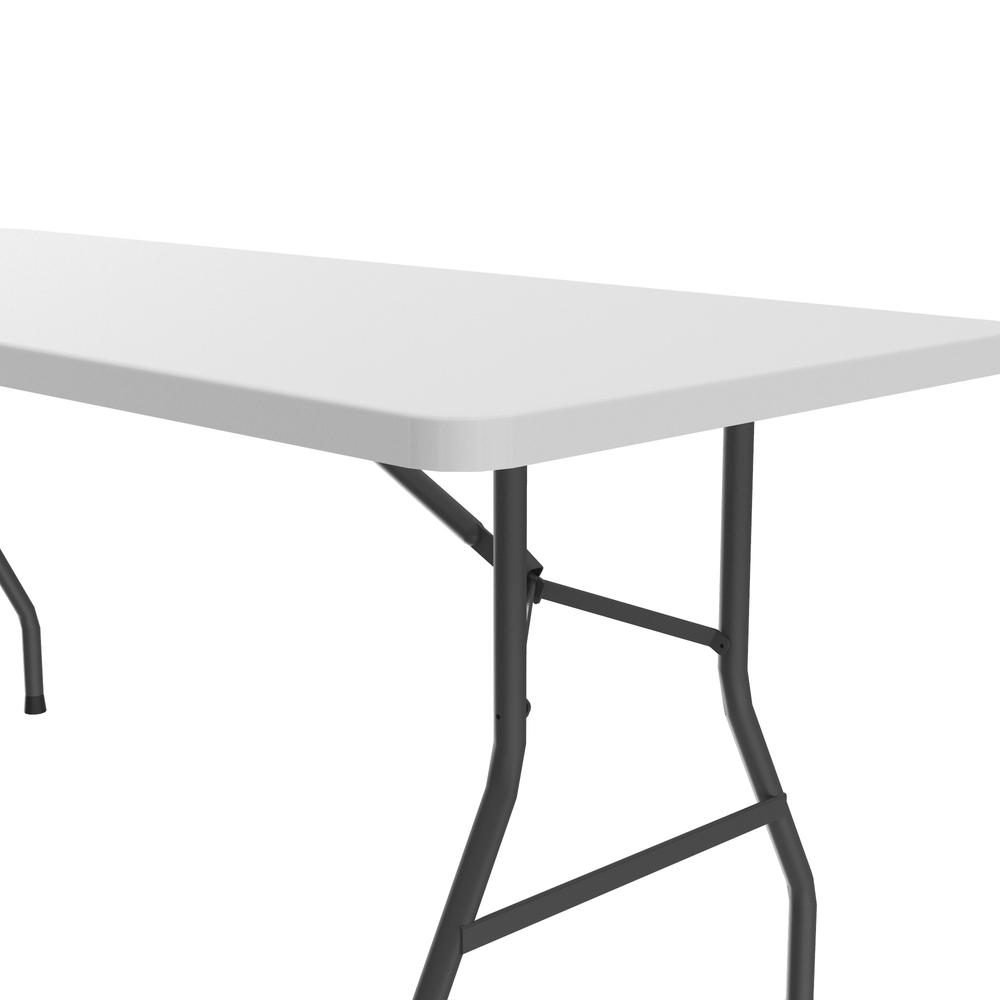 Economy Blow-Molded Plastic Folding Table, 30x60", RECTANGULAR, GRAY GRANITE, CHARCOAL. Picture 4