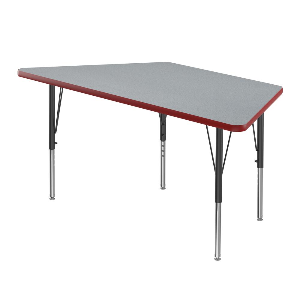 Commercial Laminate Top Activity Tables, 30x60", TRAPEZOID, GRAY GRANITE, BLACK. Picture 1