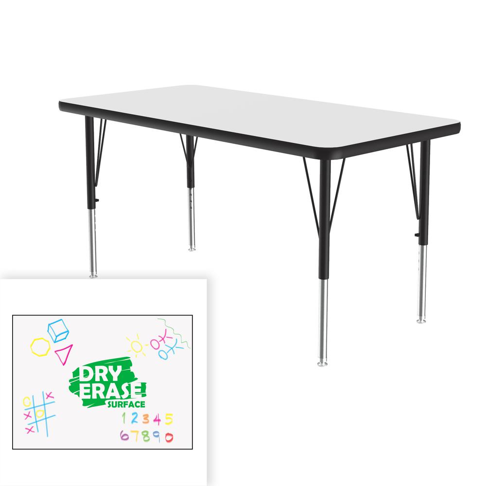 Markerboard-Dry Erase  Deluxe High Pressure Top - Activity Tables, 24x36", RECTANGULAR, FROSTY WHITE, BLACK/CHROME. Picture 5