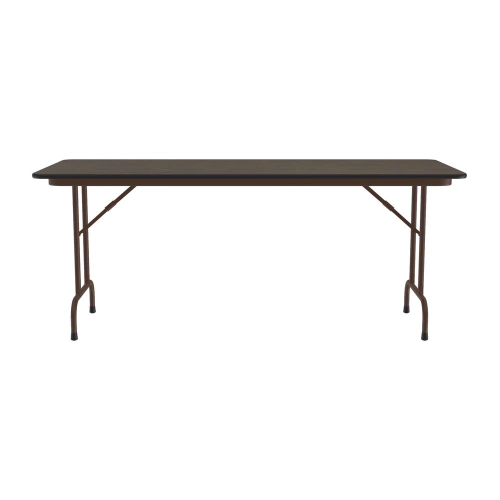 Deluxe High Pressure Top Folding Table 30x72", RECTANGULAR WALNUT BROWN. Picture 1