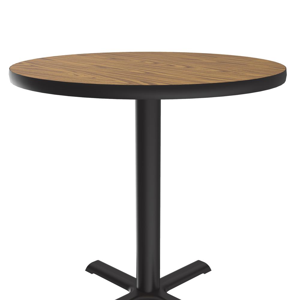 Table Height Deluxe High-Pressure Café and Breakroom Table 48x48" ROUND MEDIUM OAK, BLACK. Picture 9