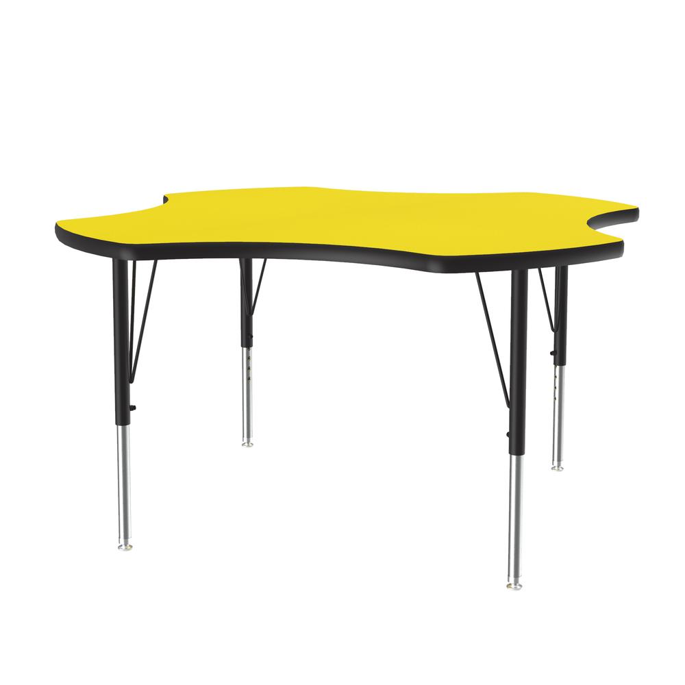 Deluxe High-Pressure Top Activity Tables, 48x48" CLOVER, YELLOW  BLACK/CHROME. Picture 8
