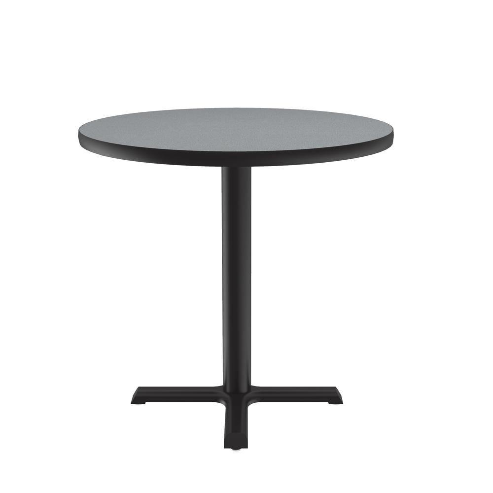 Table Height Commercial Laminate Café and Breakroom Table, 36x36", ROUND, GRAY GRANITE, BLACK. Picture 8