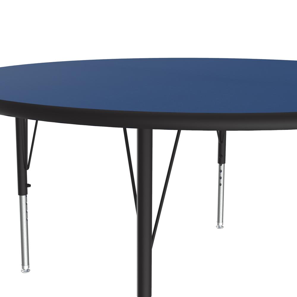 Deluxe High-Pressure Top Activity Tables, 48x48" ROUND, BLUE BLACK/CHROME. Picture 3