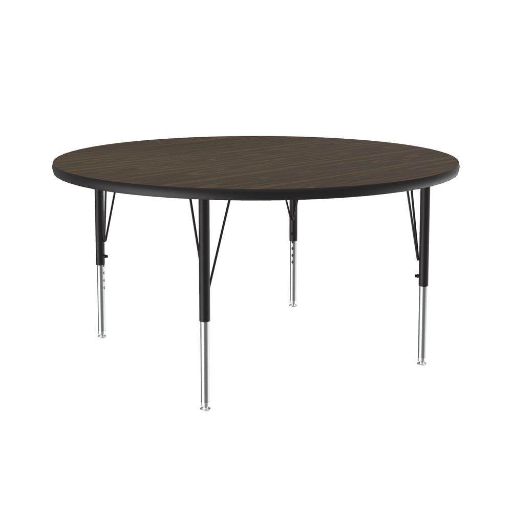 Deluxe High-Pressure Top Activity Tables 48x48", ROUND, WALNUT, BLACK/CHROME. Picture 9