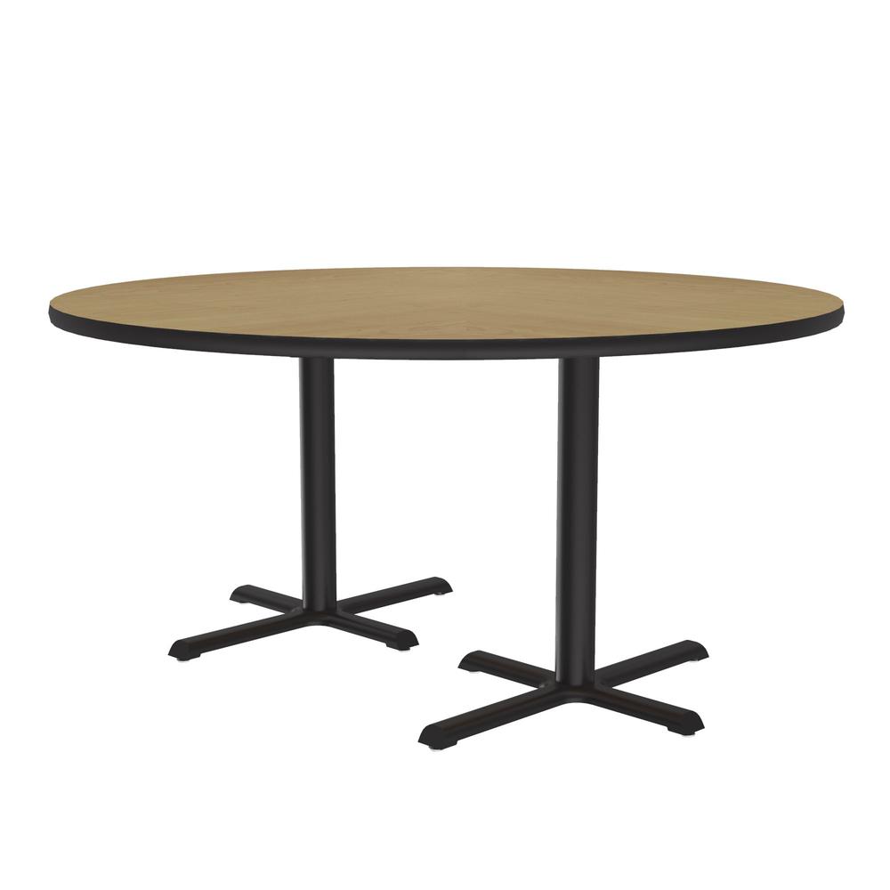 Table Height Deluxe High-Pressure Café and Breakroom Table, 60x60", ROUND, FUSION MAPLE, BLACK. Picture 3