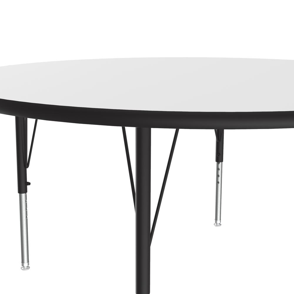 Markerboard-Dry Erase  Deluxe High Pressure Top - Activity Tables 42x42", ROUND FROSTY WHITE, BLACK/CHROME. Picture 3