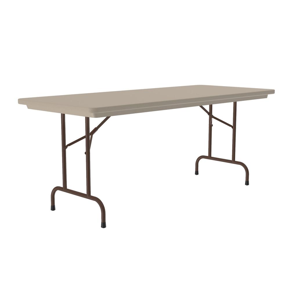 Commercial Blow-Molded Plastic Folding Table, 30x96" RECTANGULAR, MOCHA GRANITE BROWN. Picture 4