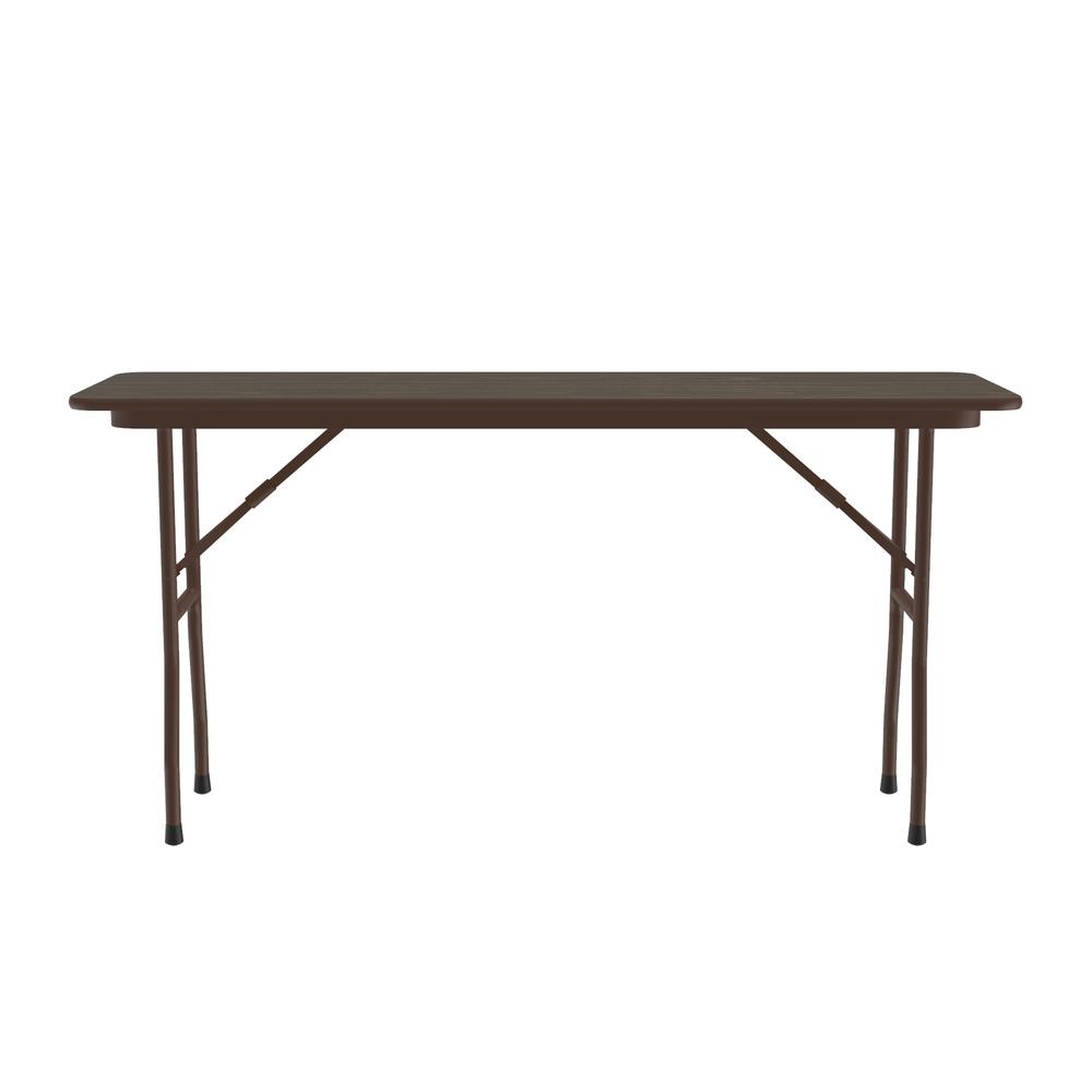 Deluxe High Pressure Top Folding Table 18x72" RECTANGULAR, WALNUT, BROWN. Picture 7