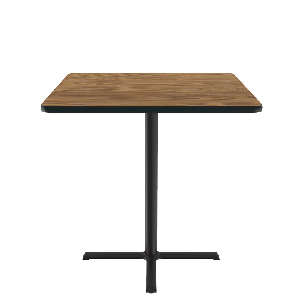Bar Stool/Standing Height Commercial Laminate Café and Breakroom Table, 42x42", SQUARE, MEDIUM OAK BLACK. Picture 2