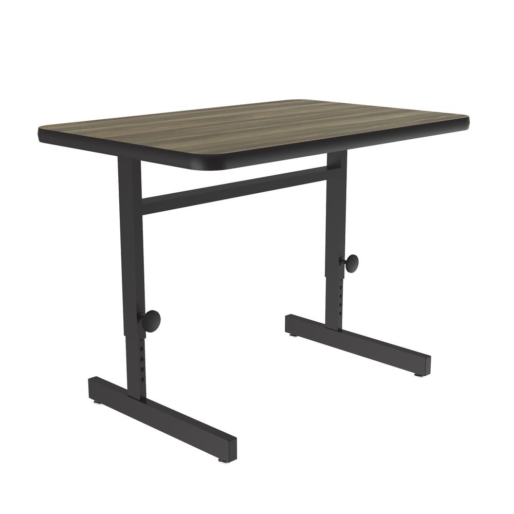 Adjustable Height Deluxe High-Pressure Top Computer/Student Desks  24x36", RECTANGULAR COLONIAL HICKORY, BLACK. Picture 5