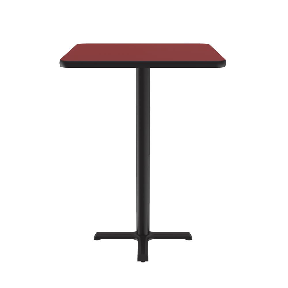 Bar Stool/Standing Height Deluxe High-Pressure Café and Breakroom Table, 24x24" SQUARE RED BLACK. Picture 9