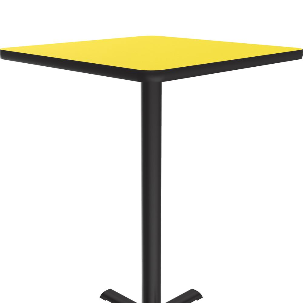 Bar Stool/Standing Height Deluxe High-Pressure Café and Breakroom Table, 30x30" SQUARE YELLOW BLACK. Picture 7