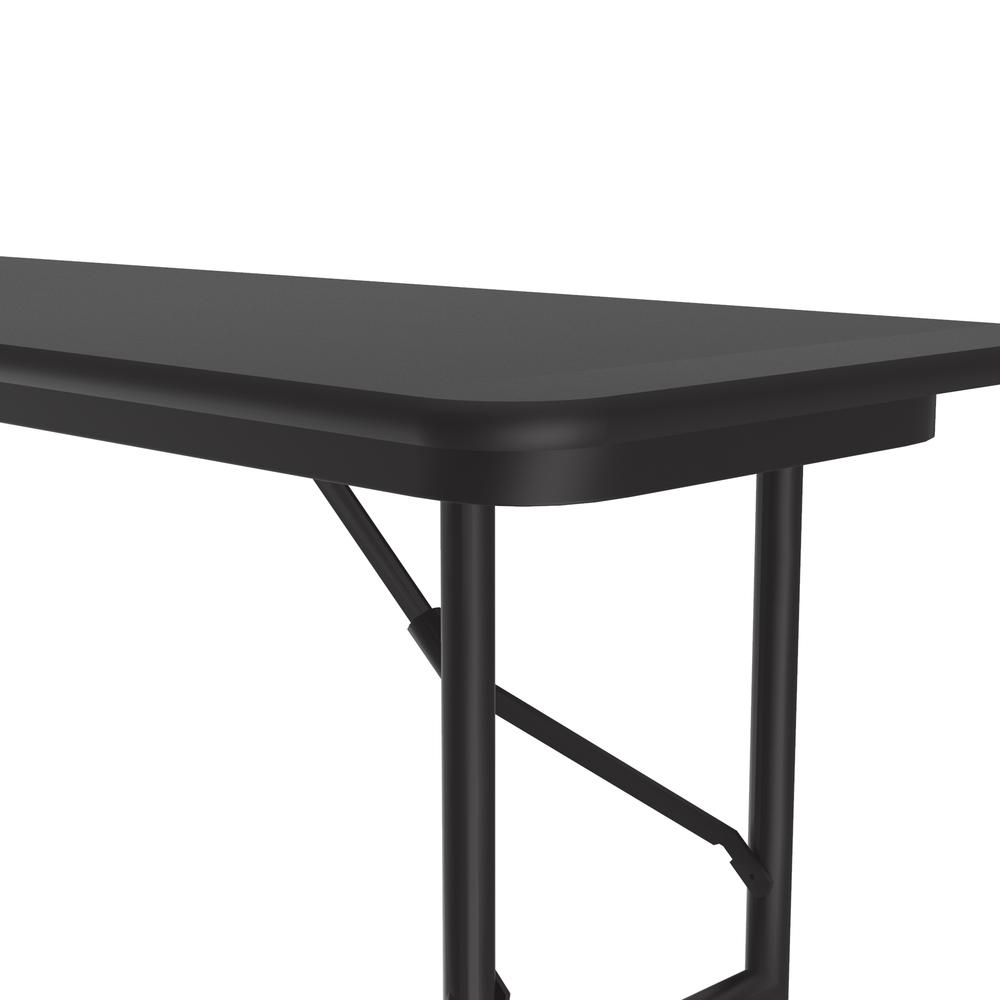Thermal Fused Laminate Top Folding Table 18x60" RECTANGULAR, BLACK GRANITE, BLACK. Picture 9