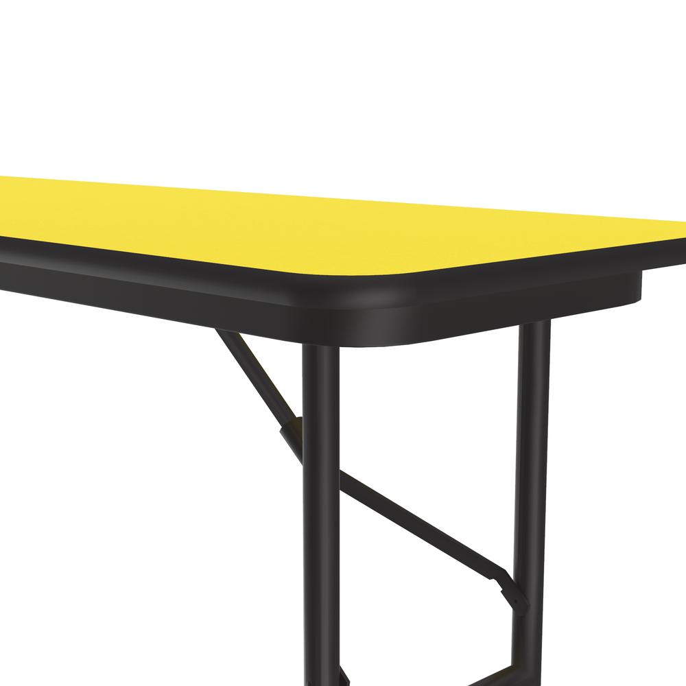 Deluxe High Pressure Top Folding Table, 18x96", RECTANGULAR YELLOW BLACK. Picture 5