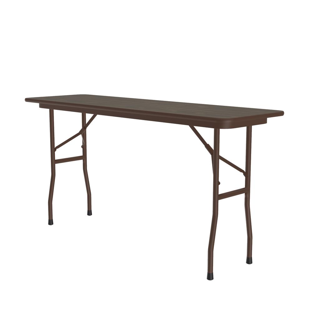 Deluxe High Pressure Top Folding Table, 18x96", RECTANGULAR, WALNUT BROWN. Picture 5