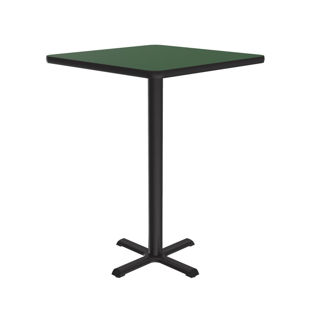 Bar Stool/Standing Height Deluxe High-Pressure Café and Breakroom Table 24x24" SQUARE GREEN, BLACK. Picture 1