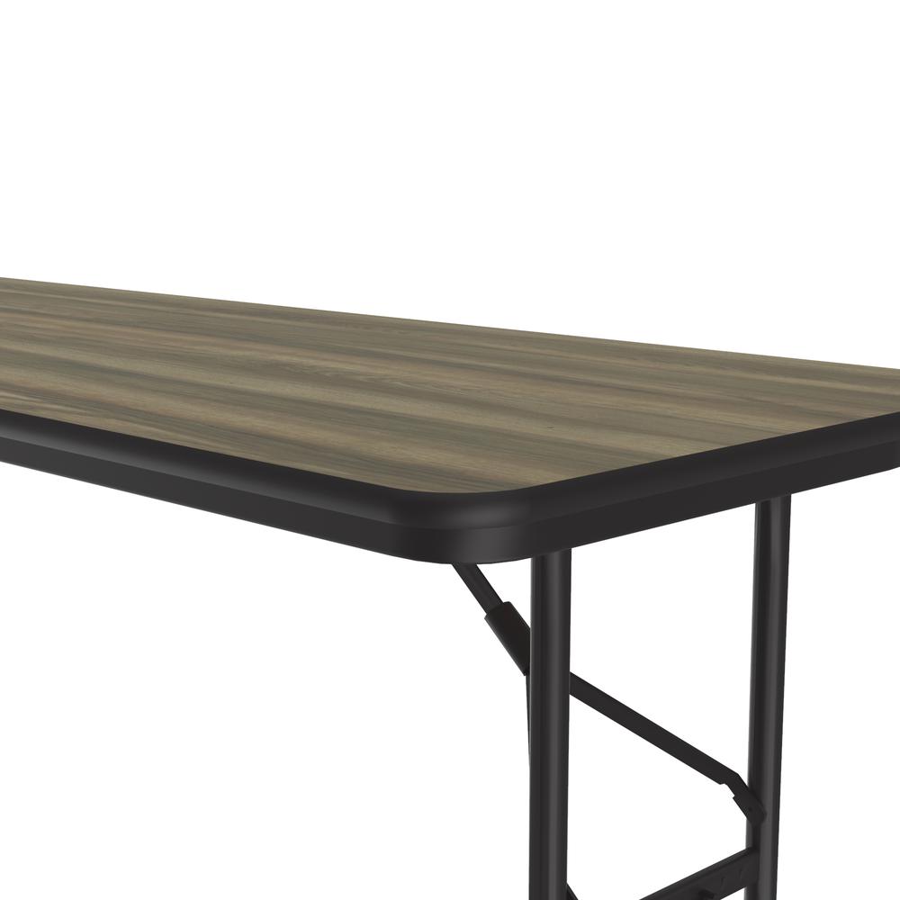 Adjustable Height High Pressure Top Folding Table, 24x60" RECTANGULAR, COLONIAL HICKORY BLACK. Picture 7