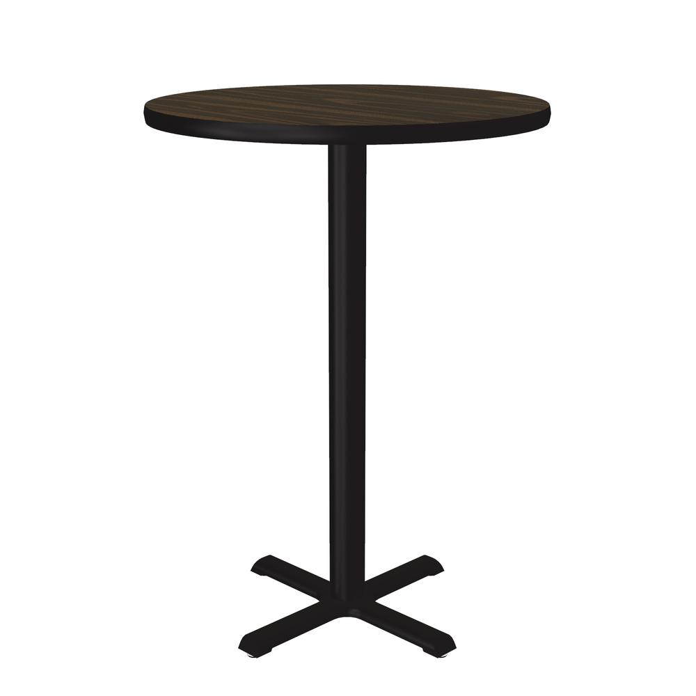 Bar Stool/Standing Height Commercial Laminate Café and Breakroom Table 24x24" ROUND, WALNUT, BLACK. Picture 7