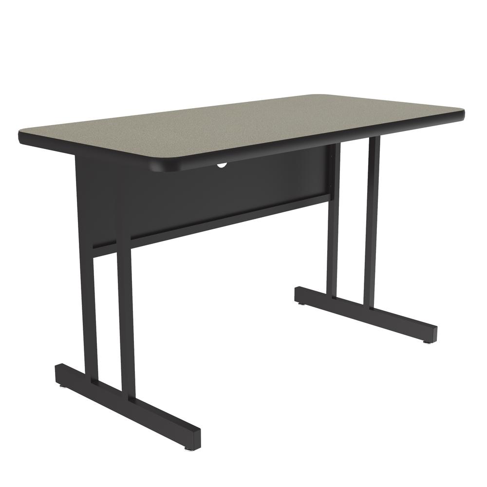 Desk Height  Deluxe HIgh-Pressure Top Computer/Student Desks , 24x48", RECTANGULAR SAVANNAH SAND BLACK. Picture 1
