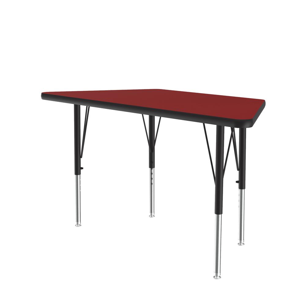 Deluxe High-Pressure Top Activity Tables 24x48", TRAPEZOID RED, BLACK/CHROME. Picture 4