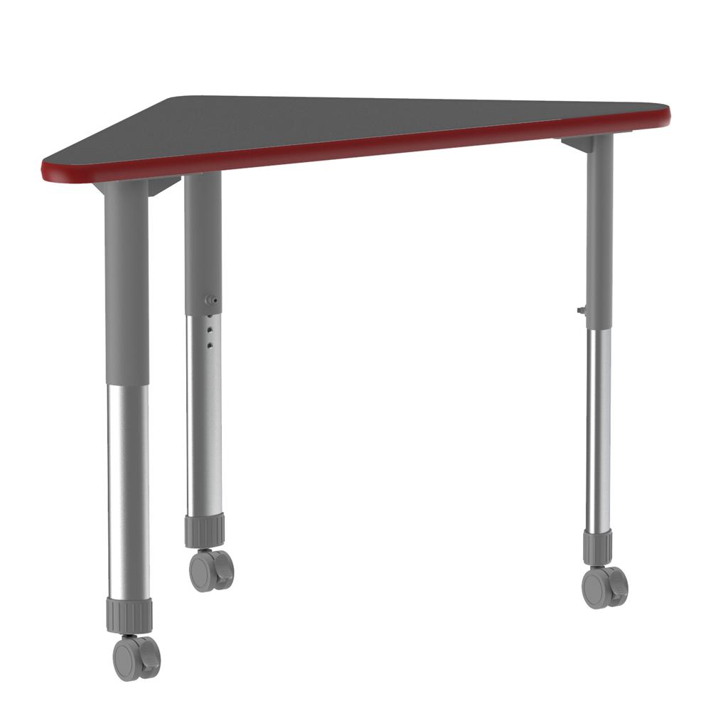 Commercial Lamiante Top Collaborative Desk with Casters, 41x23" WING BLACK GRANITE GRAY/CHROME. Picture 3