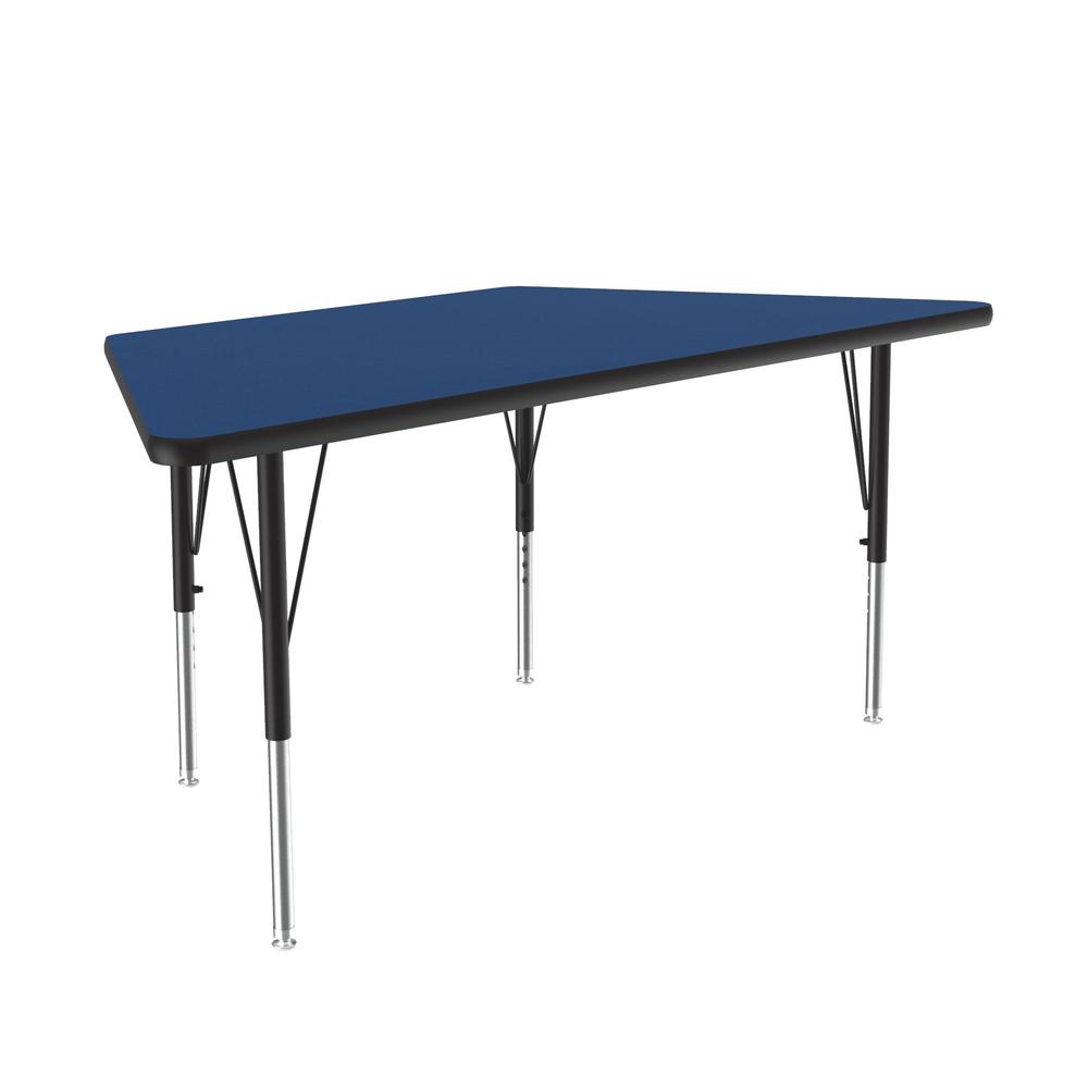 Deluxe High-Pressure Top Activity Tables, 30x60", TRAPEZOID BLUE BLACK/CHROME. Picture 2