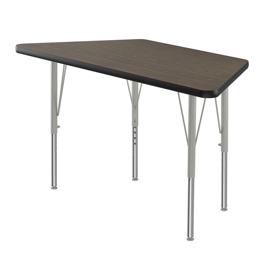 Deluxe High-Pressure Top Activity Tables, 24x48", TRAPEZOID WALNUT SILVER MIST. Picture 2
