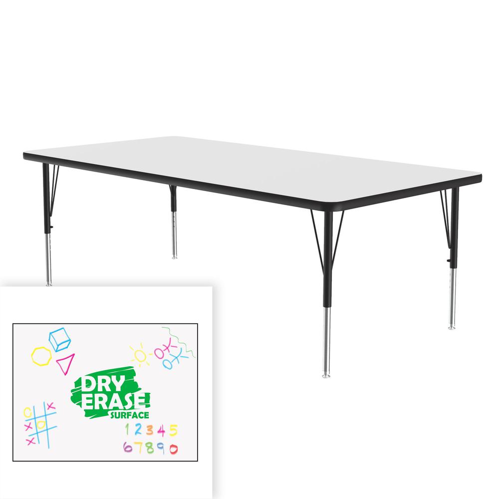 Markerboard-Dry Erase  Deluxe High Pressure Top - Activity Tables 36x72" RECTANGULAR FROSTY WHITE, BLACK/CHROME. Picture 9