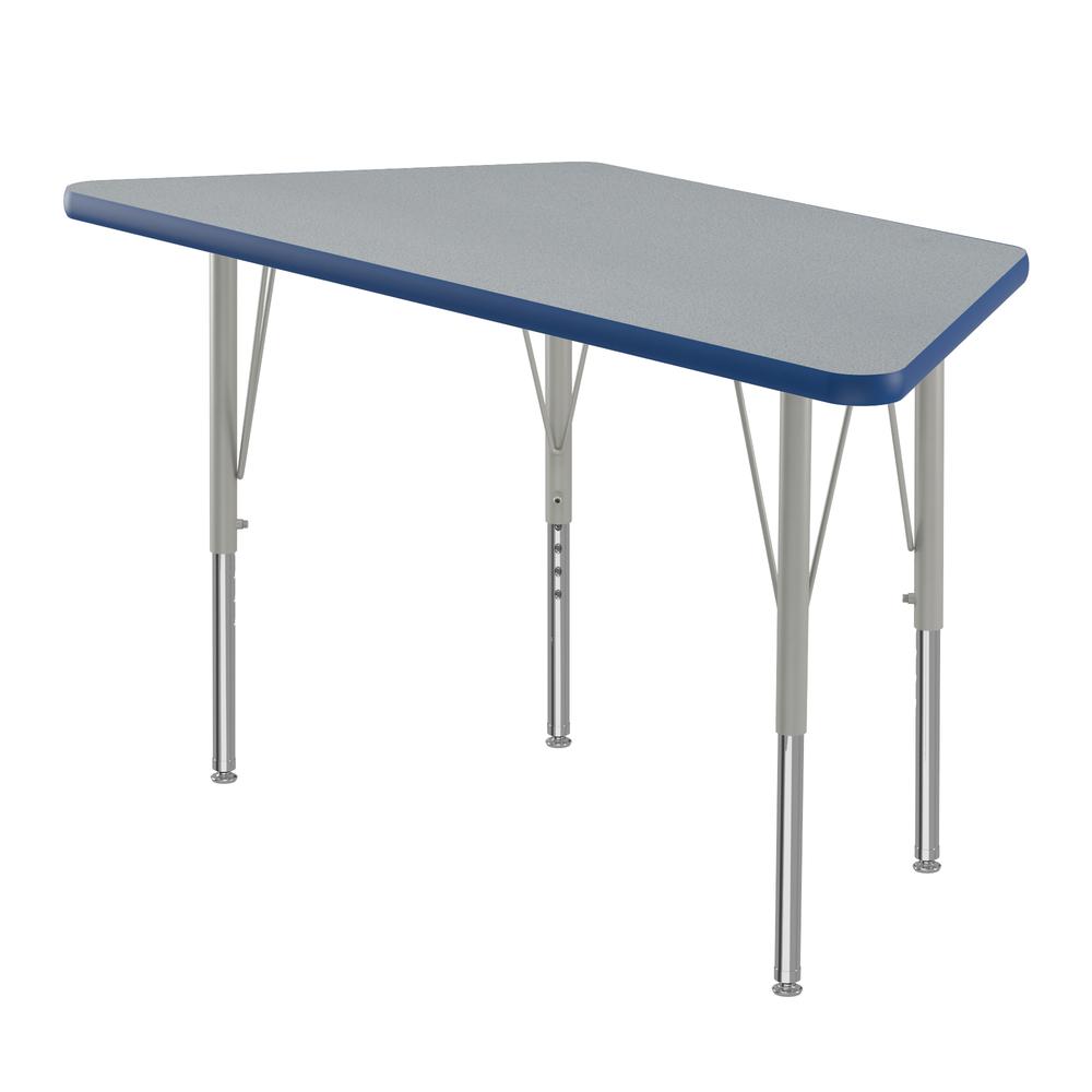 Commercial Laminate Top Activity Tables, 24x48", TRAPEZOID, GRAY GRANITE SILVER MIST. Picture 1