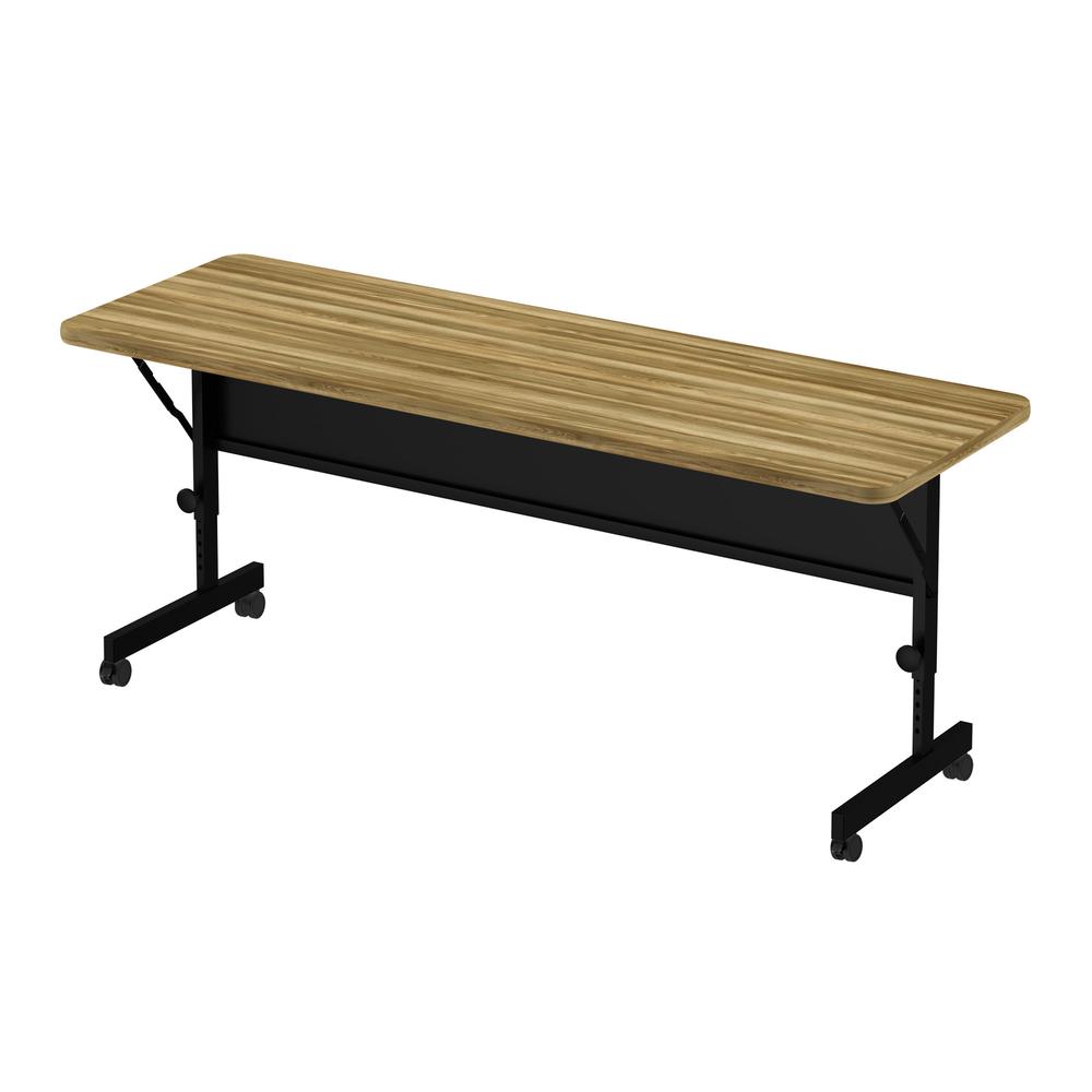 Deluxe High Pressure Top Flip Top Table 24x72", RECTANGULAR COLONIAL HICKORY, BLACK. Picture 5