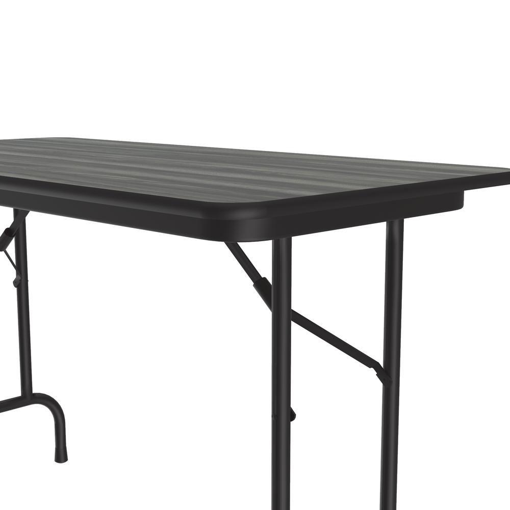 Deluxe High Pressure Top Folding Table, 24x48" RECTANGULAR, NEW ENGLAND DRIFTWOOD BLACK. Picture 4