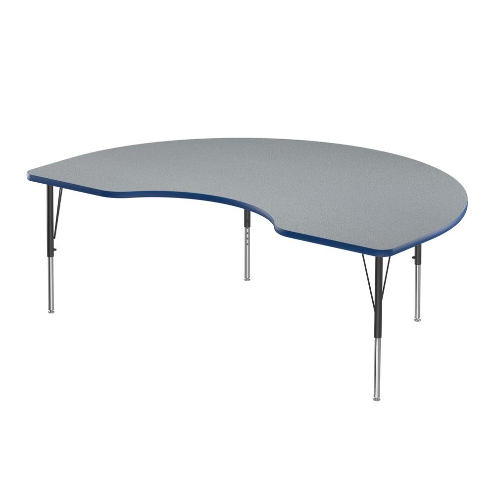 Deluxe High-Pressure Top Activity Tables 48x72", KIDNEY, GRAY GRANITE BLACK/CHROME. Picture 2