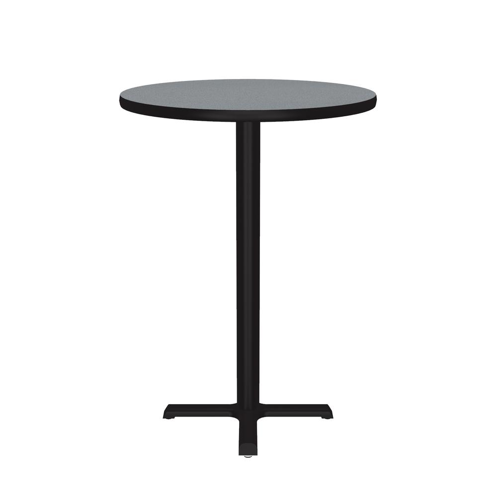 Bar Stool/Standing Height Commercial Laminate Café and Breakroom Table, 42x42" ROUND GRAY GRANITE, BLACK. Picture 4