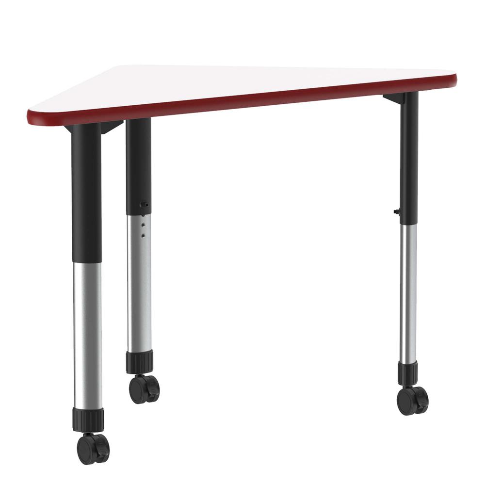 Markerboard-Dry Erase High Pressure Collaborative Desk with Casters 41x23", WING, FROSTY WHITE BLACK/CHROME. Picture 1
