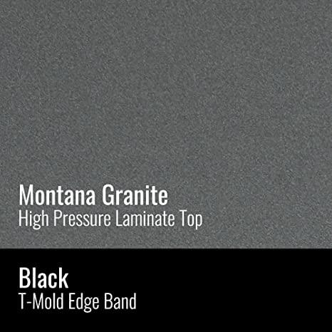 Deluxe High-Pressure Top Activity Tables, 42x42", ROUND, MONTANA GRANITE BLACK/CHROME. Picture 10