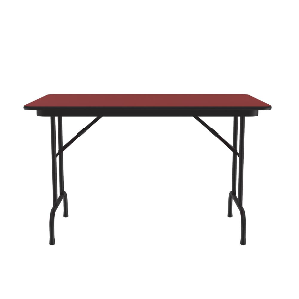 Deluxe High Pressure Top Folding Table, 30x48" RECTANGULAR RED BLACK. Picture 1
