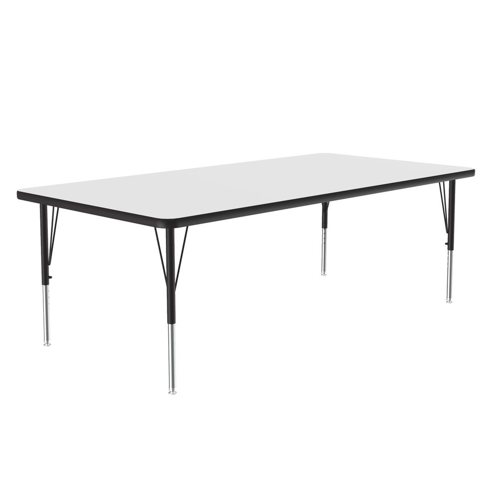 Deluxe High-Pressure Top Activity Tables, 36x72" RECTANGULAR WHITE, BLACK/CHROME. Picture 4