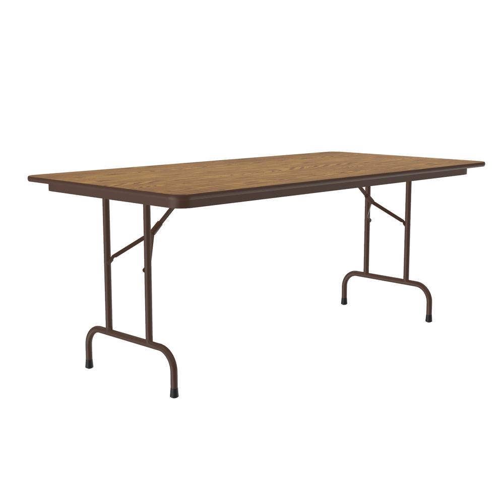Solid High-Pressure Plywood Core Folding Tables 36x96" RECTANGULAR, MED OAK, BROWN. Picture 4