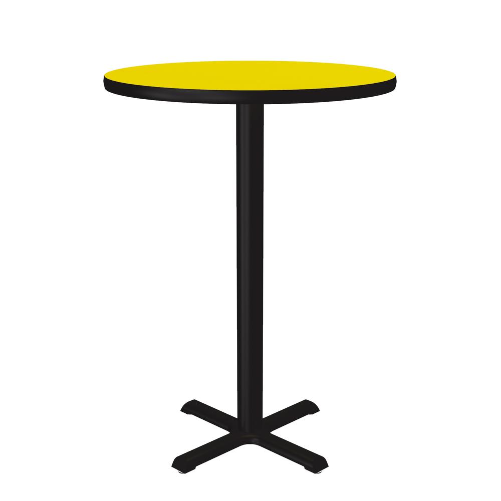 Bar Stool/Standing Height Deluxe High-Pressure Café and Breakroom Table 30x30", ROUND, YELLOW, BLACK. Picture 1