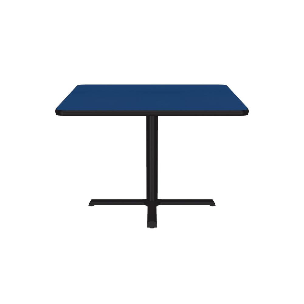Table Height Deluxe High-Pressure Café and Breakroom Table, 42x42" SQUARE BLUE, BLACK. Picture 5