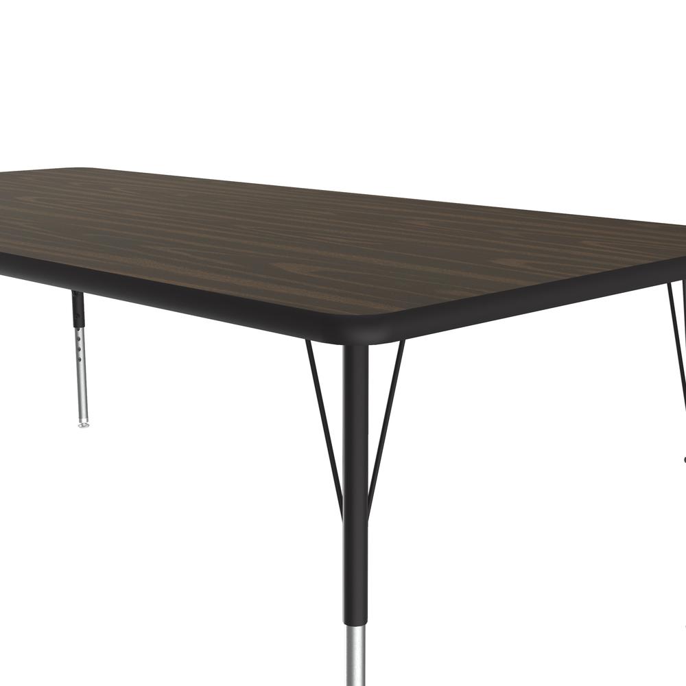 Commercial Laminate Top Activity Tables, 36x72", RECTANGULAR, WALNUT, BLACK/CHROME. Picture 9