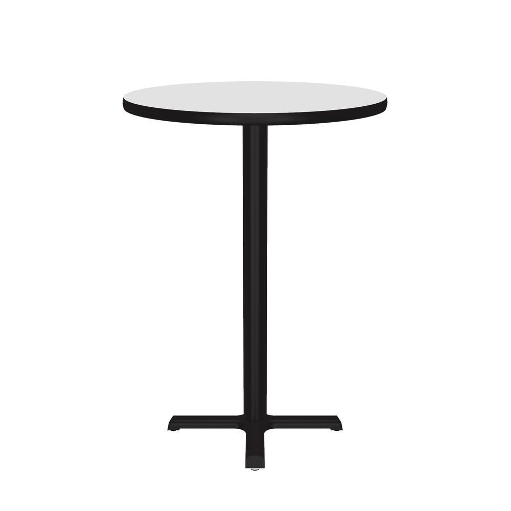 Bar Stool/Standing Height Deluxe High-Pressure Café and Breakroom Table, 24x24" ROUND, WHITE BLACK. Picture 3