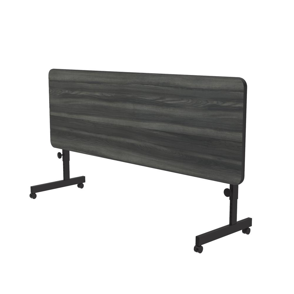 Deluxe High Pressure Top Flip Top Table, 24x60" RECTANGULAR, NEW ENGLAND DRIFTWOOD BLACK. Picture 6