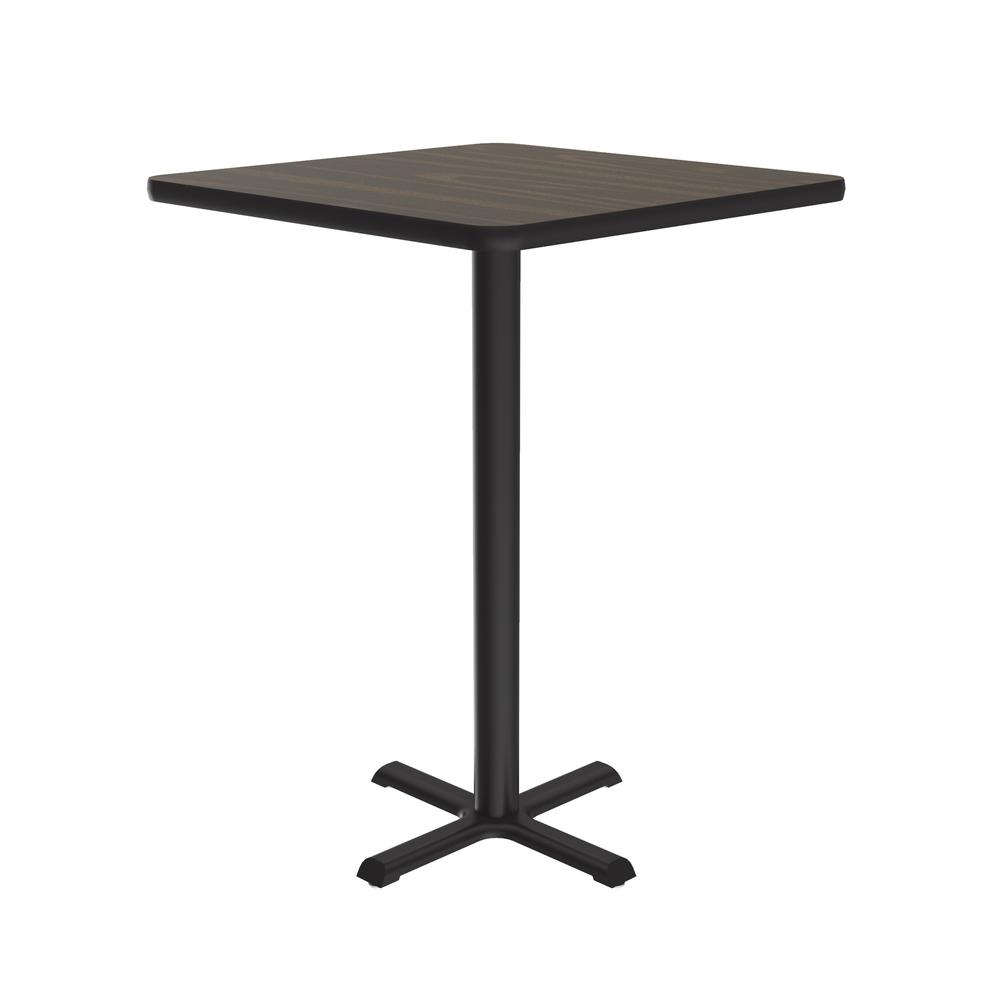 Bar Stool/Standing Height Deluxe High-Pressure Café and Breakroom Table 30x30", SQUARE WALNUT, BLACK. Picture 1