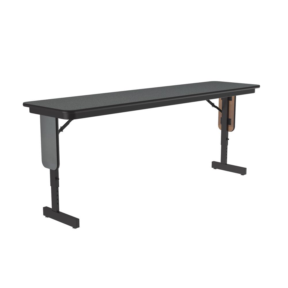 Adjustable Height Deluxe High-Pressure Folding Seminar Table with Panel Leg 18x72", RECTANGULAR, MONTANA GRANITE BLACK. Picture 5