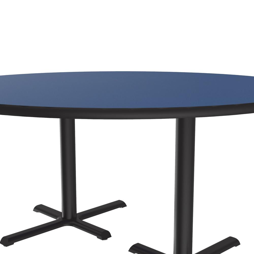 Table Height Deluxe High-Pressure Café and Breakroom Table, 60x60" ROUND BLUE BLACK. Picture 2
